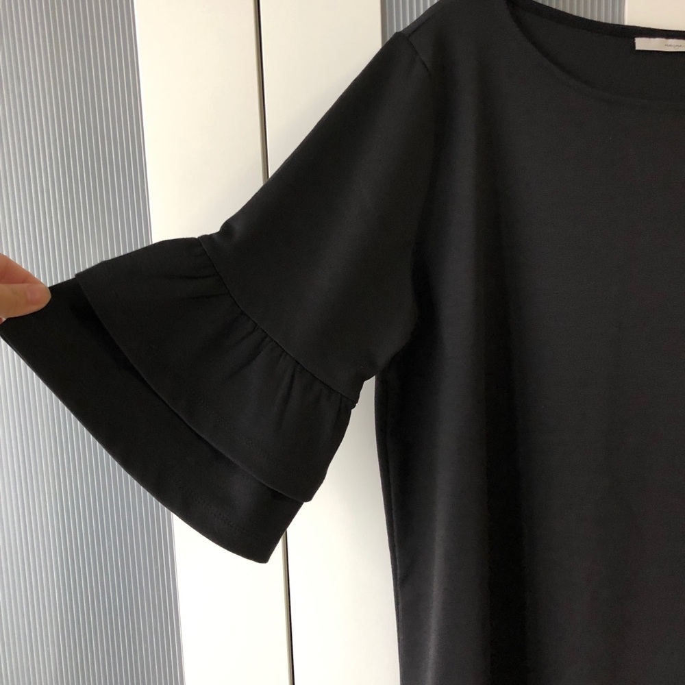 Halogen ruffle sleeve shift dress in black size L - Picture 3 of 7